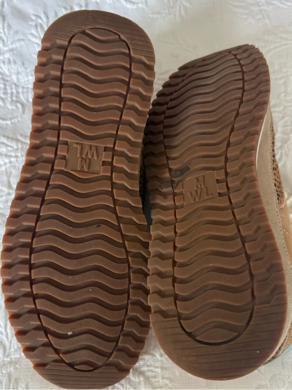Madewell Brown /Tan Color Block Calf Hair Sneakers size 11